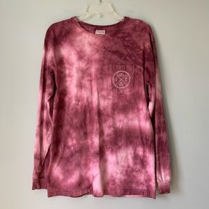 Sandcloud Maroon Pink Tie Dye Long Sleeve T-Shirt